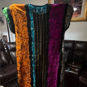 Colorful Striped Kaftan Dress